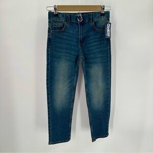 Oshkosh B'gosh Jeans Boys 7H Straight Husky Fit Blue Denim Adjust Waist NEW